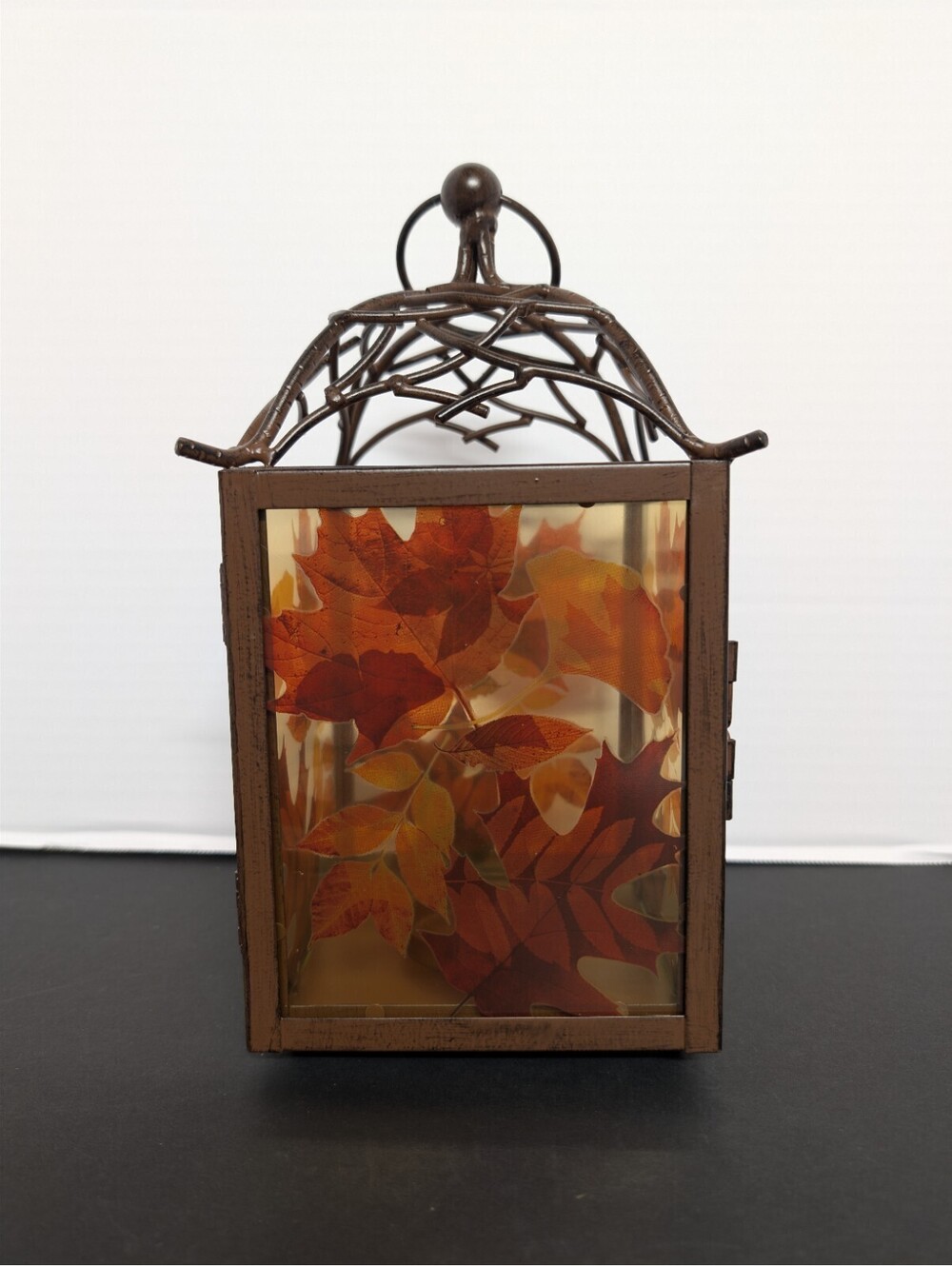 Yankee Candle Autumn Themed Metal & Glass Candle Lantern #1352310 NIB